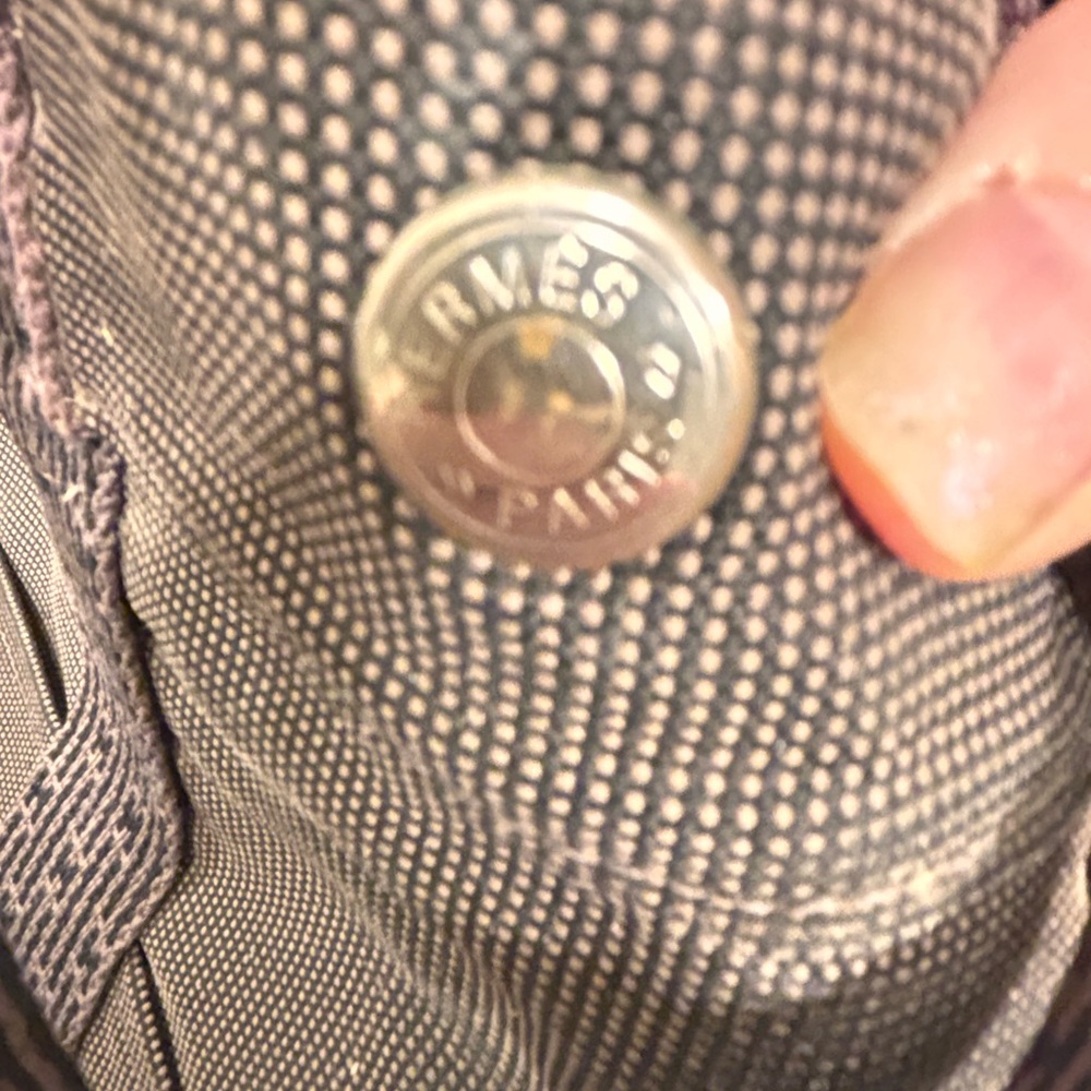 Hermes ..woman’s  older Black and brown canvas tote bag